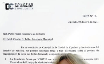 Presentaron pedido de informes por la situación dominial en Las Perlas